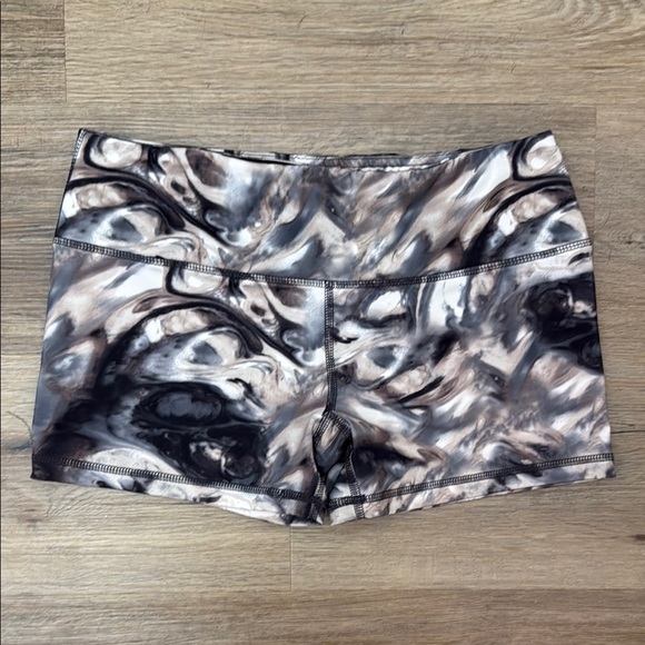 Scorpio Sol Pants - Scorpio Sol Women's Black White Gray Tan Marble Print Athletic Biker Shorts